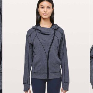 Lululemon Coast Hoodie Heathered Speckled True Navy like new